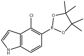 4-氯-5-(4,4,5,5-四甲基-1,3,2-二氧杂硼烷-2-基)-1H吲哚 结构式