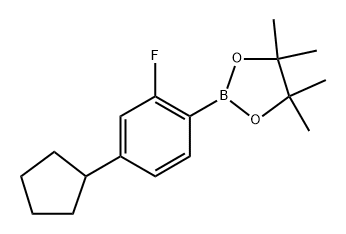 2-(4-cyclopentyl-2-fluorophenyl)-4,4,5,5-tetramethyl-1,3,2-dioxaborolane 结构式