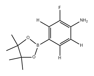 2-fluoro-4-(4,4,5,5-tetramethyl-1,3,2-dioxaborolan-2-yl)benzen-3,5,6-d3-amine 结构式