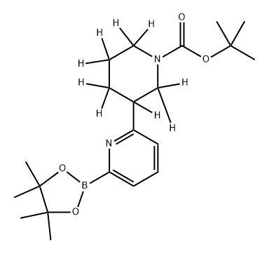 tert-butyl 3-(6-(4,4,5,5-tetramethyl-1,3,2-dioxaborolan-2-yl)pyridin-2-yl)piperidine-1-carboxylate-2,2,3,4,4,5,5,6,6-d9 结构式