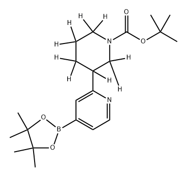 tert-butyl 3-(4-(4,4,5,5-tetramethyl-1,3,2-dioxaborolan-2-yl)pyridin-2-yl)piperidine-1-carboxylate-2,2,3,4,4,5,5,6,6-d9 结构式