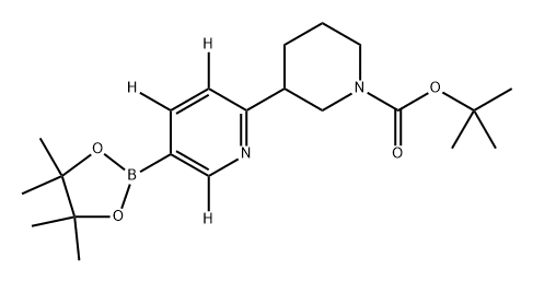 tert-butyl 3-(5-(4,4,5,5-tetramethyl-1,3,2-dioxaborolan-2-yl)pyridin-2-yl-3,4,6-d3)piperidine-1-carboxylate 结构式