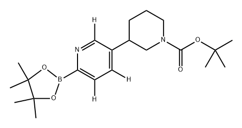 tert-butyl 3-(6-(4,4,5,5-tetramethyl-1,3,2-dioxaborolan-2-yl)pyridin-3-yl-2,4,5-d3)piperidine-1-carboxylate 结构式