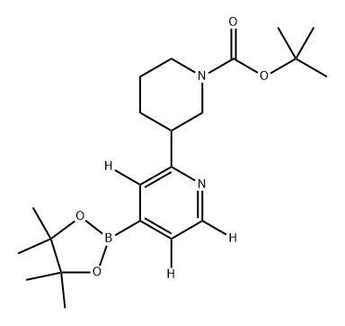 tert-butyl 3-(4-(4,4,5,5-tetramethyl-1,3,2-dioxaborolan-2-yl)pyridin-2-yl-3,5,6-d3)piperidine-1-carboxylate 结构式