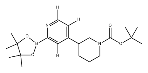 tert-butyl 3-(2-(4,4,5,5-tetramethyl-1,3,2-dioxaborolan-2-yl)pyridin-4-yl-3,5,6-d3)piperidine-1-carboxylate 结构式
