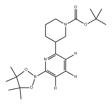tert-butyl 3-(6-(4,4,5,5-tetramethyl-1,3,2-dioxaborolan-2-yl)pyridin-2-yl-3,4,5-d3)piperidine-1-carboxylate 结构式