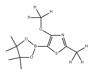 4-(methoxy-d3)-2-(methyl-d3)-5-(4,4,5,5-tetramethyl-1,3,2-dioxaborolan-2-yl)thiazole 结构式