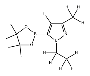 1-(ethyl-d5)-3-(methyl-d3)-5-(4,4,5,5-tetramethyl-1,3,2-dioxaborolan-2-yl)-1H-pyrazole-4-d 结构式