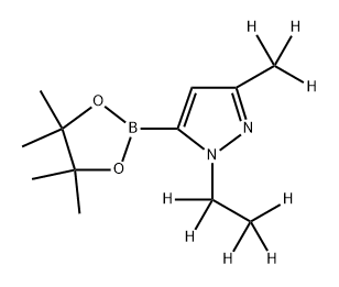1-(ethyl-d5)-3-(methyl-d3)-5-(4,4,5,5-tetramethyl-1,3,2-dioxaborolan-2-yl)-1H-pyrazole 结构式