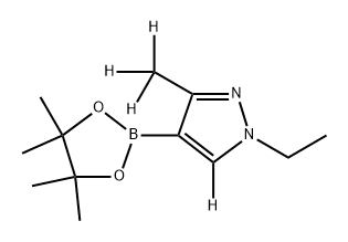 1-ethyl-3-(methyl-d3)-4-(4,4,5,5-tetramethyl-1,3,2-dioxaborolan-2-yl)-1H-pyrazole-5-d 结构式