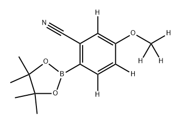 5-(methoxy-d3)-2-(4,4,5,5-tetramethyl-1,3,2-dioxaborolan-2-yl)benzonitrile-3,4,6-d3 结构式