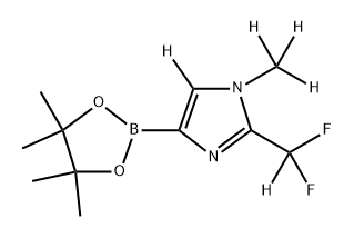 2-(difluoromethyl-d)-1-(methyl-d3)-4-(4,4,5,5-tetramethyl-1,3,2-dioxaborolan-2-yl)-1H-imidazole-5-d 结构式