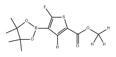 methyl-d3 5-fluoro-4-(4,4,5,5-tetramethyl-1,3,2-dioxaborolan-2-yl)thiophene-2-carboxylate-3-d 结构式