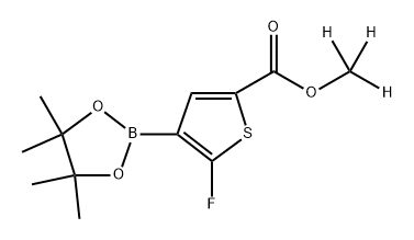 methyl-d3 5-fluoro-4-(4,4,5,5-tetramethyl-1,3,2-dioxaborolan-2-yl)thiophene-2-carboxylate 结构式