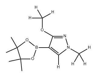 3-(methoxy-d3)-1-(methyl-d3)-4-(4,4,5,5-tetramethyl-1,3,2-dioxaborolan-2-yl)-1H-pyrazole-5-d 结构式
