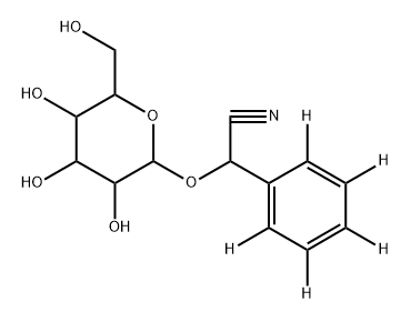 2-(phenyl-d5)-2-((3,4,5-trihydroxy-6-(hydroxymethyl)tetrahydro-2H-pyran-2-yl)oxy)acetonitrile 结构式