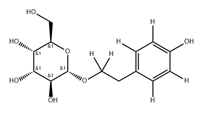 (2R,3S,4R,5S,6S)-2-(hydroxymethyl)-6-(2-(4-hydroxyphenyl-2,3,5,6-d4)ethoxy-1,1-d2)tetrahydro-2H-pyran-3,4,5-triol 结构式