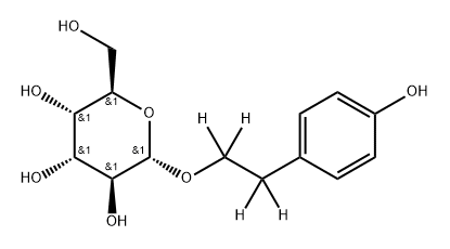 (2R,3S,4R,5S,6S)-2-(hydroxymethyl)-6-(2-(4-hydroxyphenyl)ethoxy-1,1,2,2-d4)tetrahydro-2H-pyran-3,4,5-triol 结构式