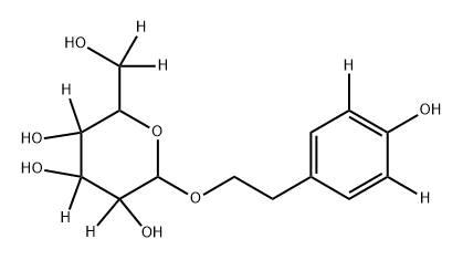 2-(hydroxymethyl-d2)-6-(hydroxyphenethoxy)tetrahydro-2H-pyran-3,4,5-d3-3,4,5-triol 结构式