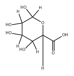 3,4,5,6-tetrahydroxytetrahydro-2H-pyran-2-carboxylic-2,3,4,5,6-d5 acid 结构式