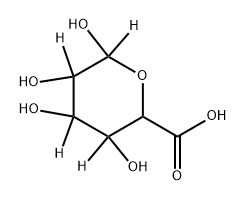 3,4,5,6-tetrahydroxytetrahydro-2H-pyran-2-carboxylic-3,4,5,6-d4 acid 结构式