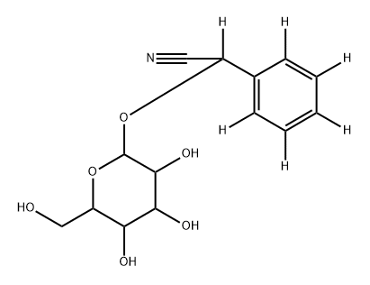 2-(phenyl-d5)-2-((3,4,5-trihydroxy-6-(hydroxymethyl)tetrahydro-2H-pyran-2-yl)oxy)acetonitrile-d 结构式