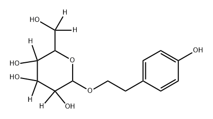 2-(hydroxymethyl-d2)-6-(4-hydroxyphenethoxy)tetrahydro-2H-pyran-3,4,5-d3-3,4,5-triol 结构式