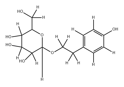 2-(hydroxymethyl-d2)-6-(2-(4-hydroxyphenyl-2,3,5,6-d4)ethoxy-1,1,2,2-d4)tetrahydro-2H-pyran-3,4,5,6-d4-3,4,5-triol 结构式