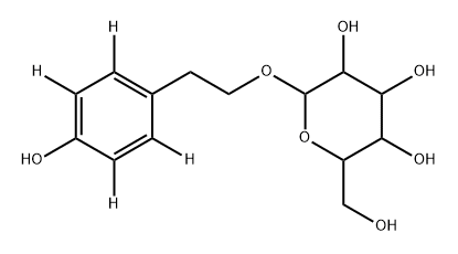 2-(hydroxymethyl)-6-(2-(4-hydroxyphenyl-2,3,5,6-d4)ethoxy)tetrahydro-2H-pyran-3,4,5-triol 结构式