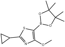 2-cyclopropyl-4-methoxy-5-(4,4,5,5-tetramethyl-1,3,2-dioxaborolan-2-yl)thiazole 结构式