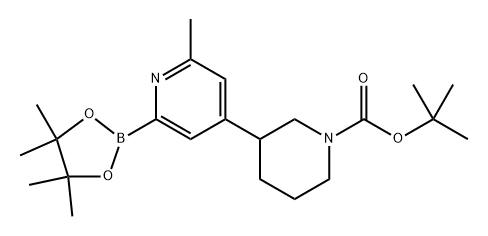 tert-butyl 3-(2-methyl-6-(4,4,5,5-tetramethyl-1,3,2-dioxaborolan-2-yl)pyridin-4-yl)piperidine-1-carboxylate 结构式