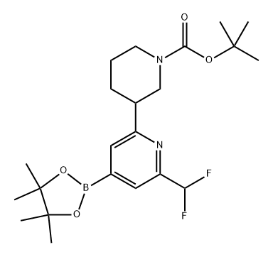 tert-butyl 3-(6-(difluoromethyl)-4-(4,4,5,5-tetramethyl-1,3,2-dioxaborolan-2-yl)pyridin-2-yl)piperidine-1-carboxylate 结构式