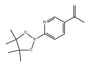 5-(prop-1-en-2-yl)-2-(4,4,5,5-tetramethyl-1,3,2-dioxaborolan-2-yl)pyridine 结构式