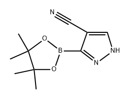 3-(4,4,5,5-tetramethyl-1,3,2-dioxaborolan-2-yl)-1H-pyrazole-4-carbonitrile 结构式