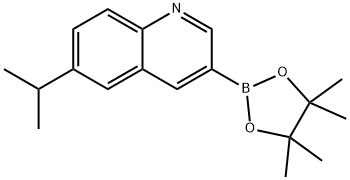 6-isopropyl-3-(4,4,5,5-tetramethyl-1,3,2-dioxaborolan-2-yl)quinoline 结构式