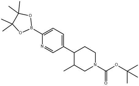 tert-butyl 3-methyl-4-(6-(4,4,5,5-tetramethyl-1,3,2-dioxaborolan-2-yl)pyridin-3-yl)piperidine-1-carboxylate 结构式