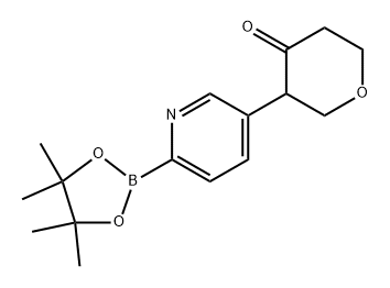 3-(6-(4,4,5,5-tetramethyl-1,3,2-dioxaborolan-2-yl)pyridin-3-yl)tetrahydro-4H-pyran-4-one 结构式