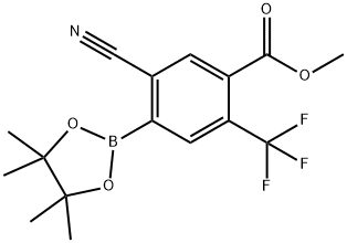 methyl 5-cyano-4-(4,4,5,5-tetramethyl-1,3,2-dioxaborolan-2-yl)-2-(trifluoromethyl)benzoate 结构式