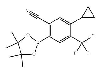 5-cyclopropyl-2-(4,4,5,5-tetramethyl-1,3,2-dioxaborolan-2-yl)-4-(trifluoromethyl)benzonitrile 结构式