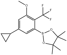 2-(5-cyclopropyl-3-methoxy-2-(trifluoromethyl)phenyl)-4,4,5,5-tetramethyl-1,3,2-dioxaborolane 结构式