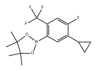 2-(5-cyclopropyl-4-fluoro-2-(trifluoromethyl)phenyl)-4,4,5,5-tetramethyl-1,3,2-dioxaborolane 结构式