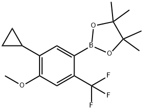 2-(5-cyclopropyl-4-methoxy-2-(trifluoromethyl)phenyl)-4,4,5,5-tetramethyl-1,3,2-dioxaborolane 结构式