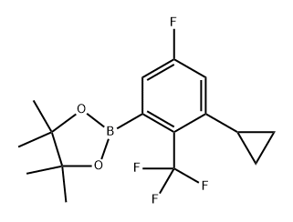 2-(3-cyclopropyl-5-fluoro-2-(trifluoromethyl)phenyl)-4,4,5,5-tetramethyl-1,3,2-dioxaborolane 结构式