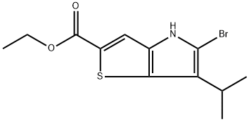 5-溴-6-异丙基-4H-噻吩并[3,2-B]吡咯-2-羧酸乙酯 结构式