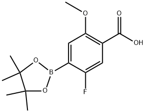 5-氟-2-甲氧基-4-(4,4,5,5-四甲基-1,3,2-二氧杂硼烷-2-基)苯甲酸 结构式