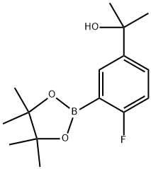 2-(4-氟-3-(4,4,5,5-四甲基-1,3,2-二氧杂硼烷-2-基)苯基)丙-2-醇 结构式
