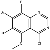 7-溴-4,6-二氯-8-氟-5-甲氧基喹唑啉 结构式