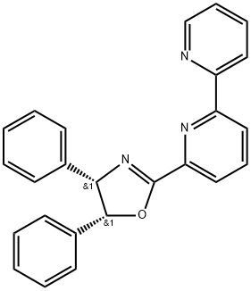 (4S,5R)-2-([2,2'-联吡啶]-6-基)-4,5-二苯基-4,5-二氢恶唑 结构式