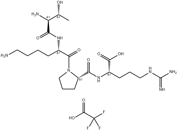 (S)-2-((S)-1-((S)-6-氨基-2-((2S,3R)-2-氨基-3-羟基丁酰胺基)己酰基)吡咯烷-2-甲酰胺基)-5-胍基戊酸三氟乙酸盐 结构式