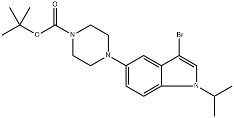 4-(3-溴-1-异丙基-1H-吲哚-5-基)哌嗪-1-羧酸叔丁酯 结构式